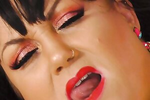 Big Belly British stress busting full-grown with massive tits